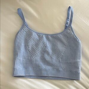 Aerie Light Blue Ribbed Crop Top